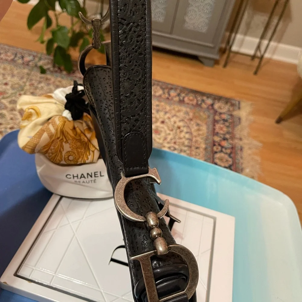 Dior Limited Edition Black Leather Saddle Bag - Picture 7 of 15